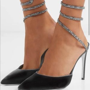 Rene caovilla velvet pointy toe